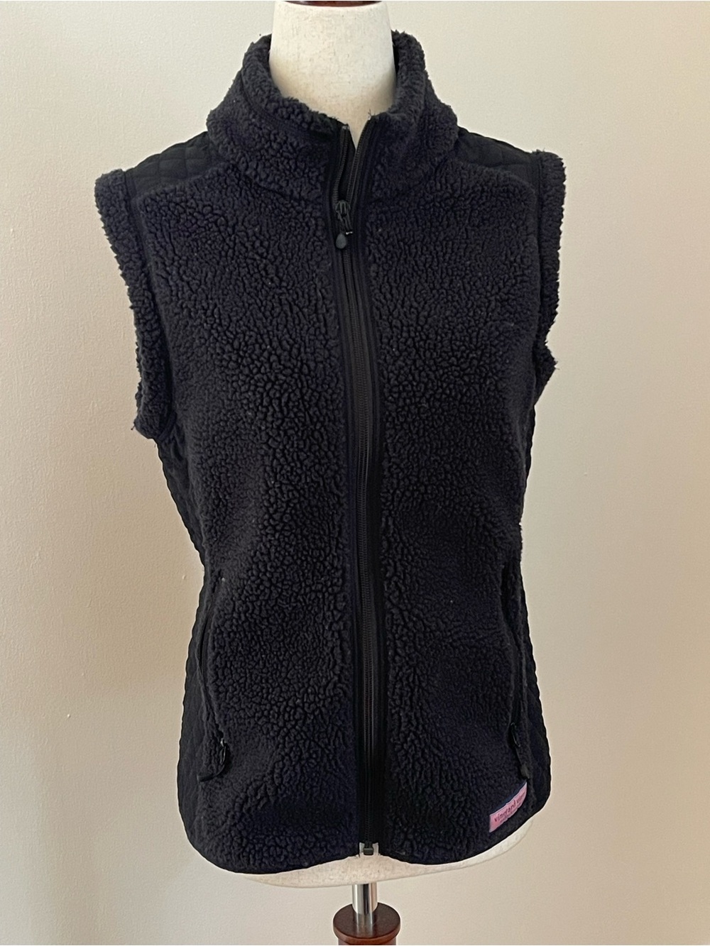 Vineyard Vines Martha’s Vineyard Sherpa Fleece Vest Black Small